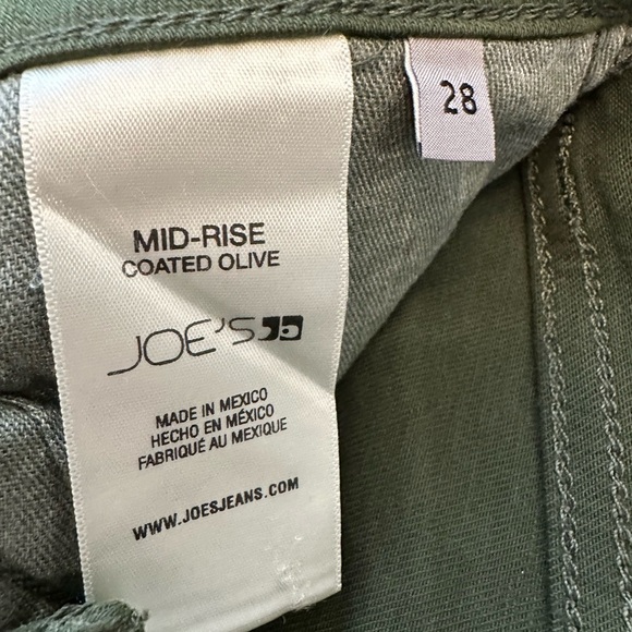 JOE’S Jeans Mid Rise Crop Boot Coated Green Olive Dark Green Women Size 28 $228 - Picture 11 of 13